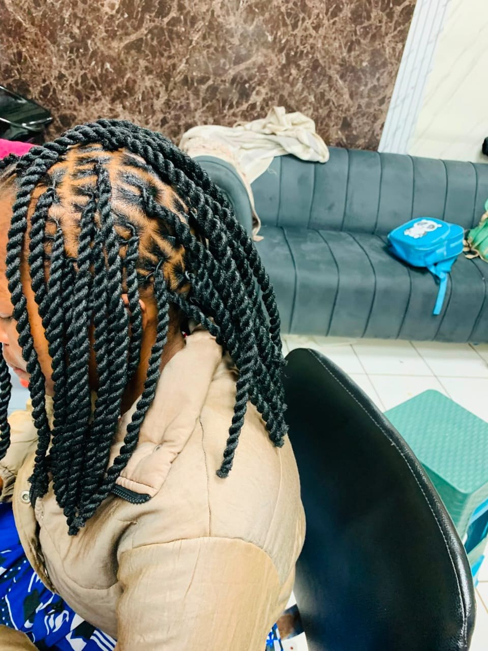 Textured twist hairstyle