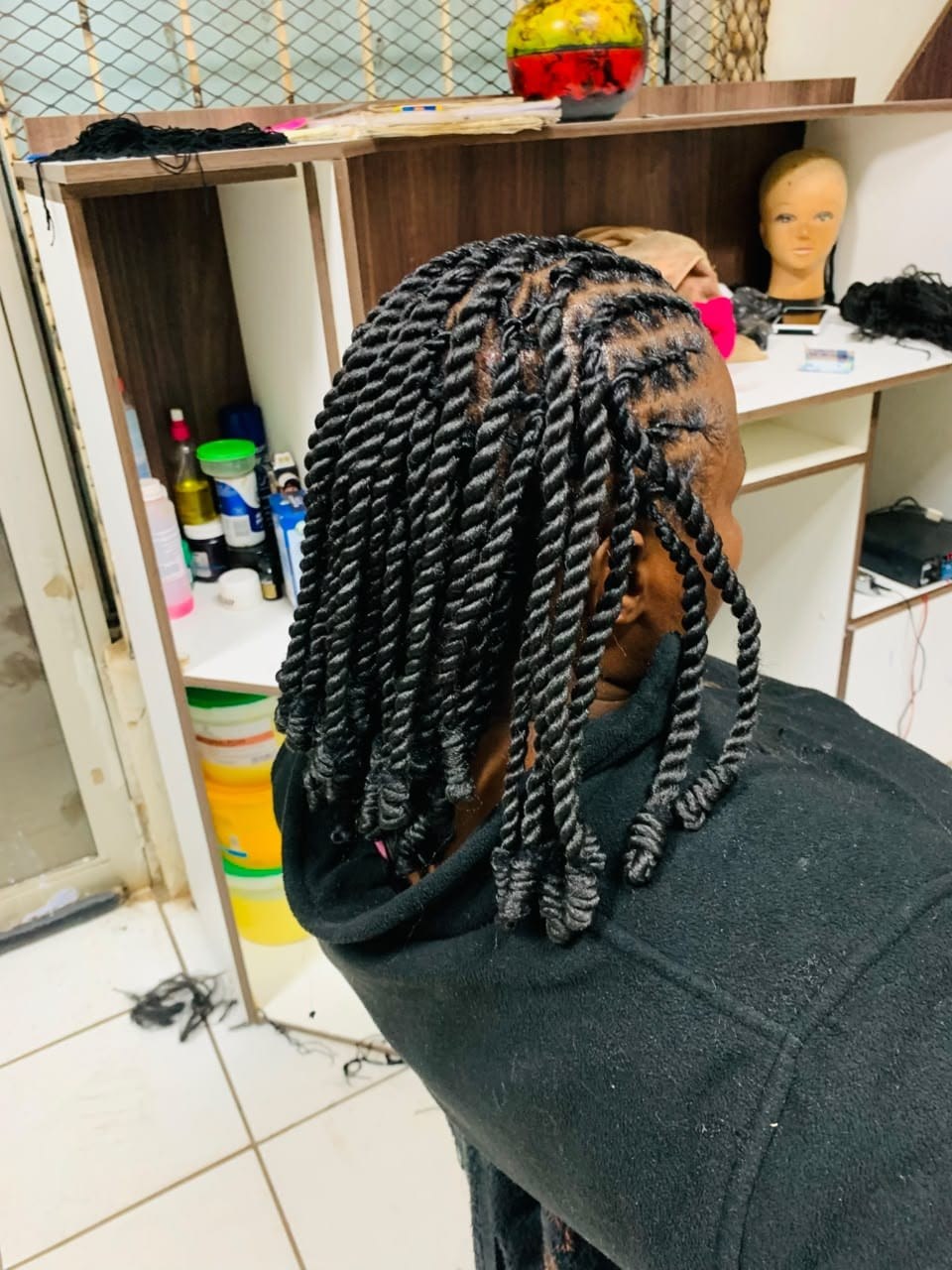 Long twist hairstyle