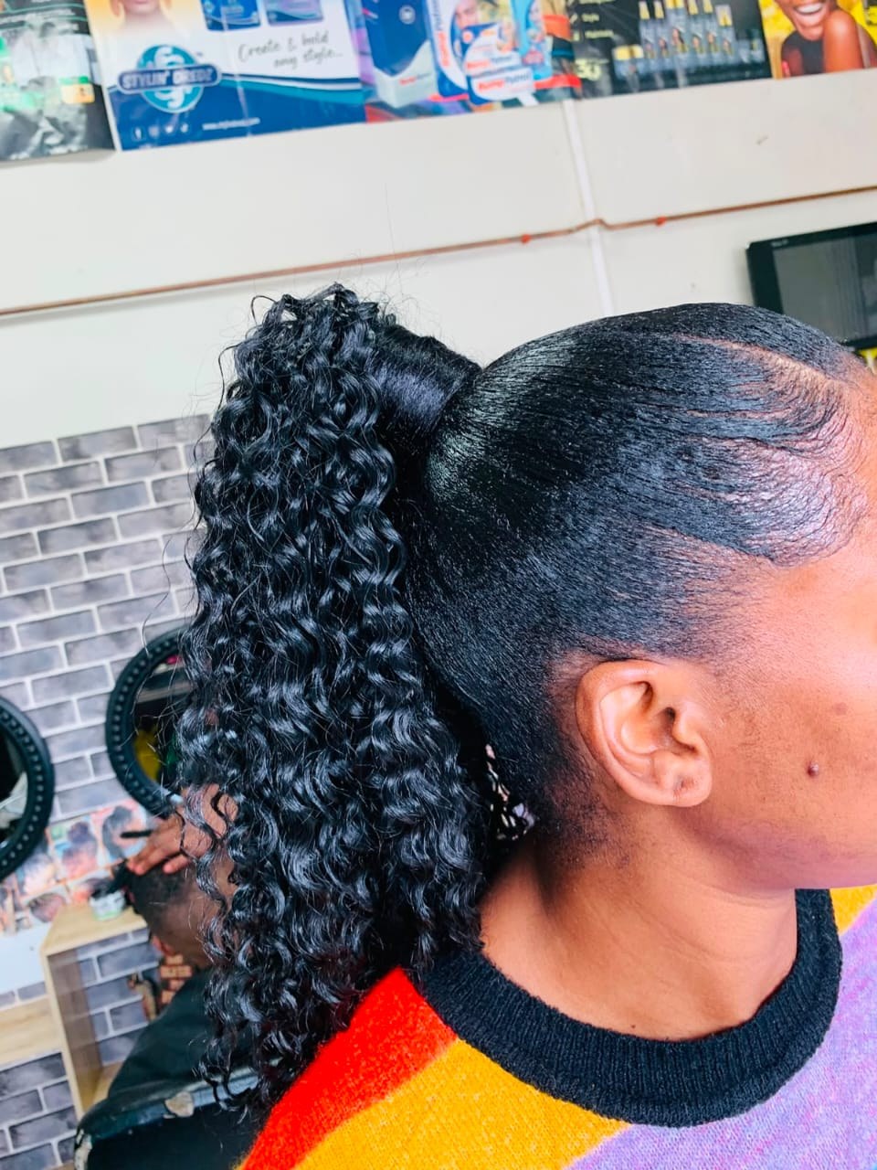 Curly ponytail hairstyle