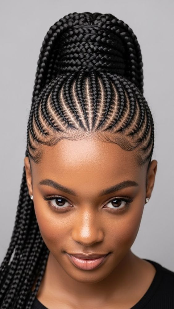 Signature braided and textured hairstyle by Glow & LushLocks Beauty Salon